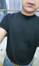 布先生可機洗短袖羊毛T恤男秋冬打底針織衫 鋼琴黑 XL/180  曬單實(shí)拍圖