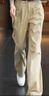RAJKPOOR卡其色窄版闊腿褲女2026春秋新品高腰顯瘦寬松休閑純棉百搭直筒褲 卡其色《春秋款》-贈腰帶 L /28(建議106-115斤) 曬單實(shí)拍圖