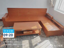 辰婭 沙發(fā) 胡桃木實(shí)木沙發(fā)組合現代中式客廳冬夏兩用貴妃儲物木家具 【70%用戶(hù)選擇】四人位+貴妃榻+茶幾 曬單實(shí)拍圖