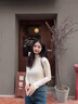 乖甜星秋冬半高領(lǐng)修身緊身長(cháng)袖打底針織衫女上衣加厚一體絨保暖白色毛衣 白色 均碼 高彈力 70-125斤 曬單實(shí)拍圖