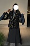 芷蘅間 金玉滿(mǎn)堂 黑色原創(chuàng  )漢服女秋冬款新中式漢元素國風(fēng)通勤套裝 黑色對交穿 預售45天 M 曬單實(shí)拍圖