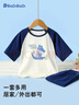 巴帝巴帝純棉嬰幼兒童短袖短褲家居服睡衣套裝空調服 寶蘭 樹(shù)葉鱷魚(yú) 140 曬單實(shí)拍圖