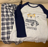 貓人兒童睡衣男童春秋款純棉小孩長(cháng)袖中大童家居服套裝 眼鏡大熊 170 曬單實(shí)拍圖