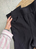 婭麗達暖焱絨抗菌喇叭褲女冬季顯瘦休閑褲2024新款高腰褲子微喇褲 黑色（A0） 34 曬單實(shí)拍圖