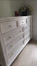 葉余美式實(shí)木客廳玄關(guān)五斗柜陽(yáng)臺儲物窄柜簡(jiǎn)約現代九斗柜歐式臥室斗柜 象牙白5斗60X35X81cm 曬單實(shí)拍圖
