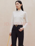 FIRSTSTATION FS時(shí)尚百搭半高領(lǐng)木耳邊長(cháng)袖打底衫女25秋新款5401Z 米色 S 曬單實(shí)拍圖