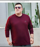 花花公子加肥加大衛衣男春秋季寬松圓領(lǐng)大碼薄款男裝長(cháng)袖t恤胖子打底衫潮 CF2201 酒紅 春秋薄 7XL 205(260-280斤) 曬單實(shí)拍圖