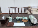 講茗堂高檔汝窯功夫茶具整套側把茶壺蓋碗天青色手工汝瓷開(kāi)片送禮品實(shí)用 月影天青汝窯套裝-次日達 16頭 曬單實(shí)拍圖