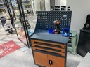 郎冠工具車(chē)工具柜移動(dòng)多功能車(chē)間汽修維修柜推車(chē)鐵皮五金工具箱小推車(chē) 橙色三抽 曬單實(shí)拍圖