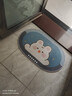 衛生間地墊浴室防滑吸水墊子家用廁所洗手間門(mén)口腳墊衛浴地毯 乖萌兔橢圓 60cm*40cm 曬單實(shí)拍圖