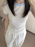 班尼路（Baleno）短袖T恤女2025年夏季新款撞色寬松純棉休閑可愛(ài)舒適校園風(fēng)上衣 曬單實(shí)拍圖
