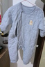 babylove嬰兒連體衣秋冬季寶寶夾棉保暖衣服哈衣爬爬服純色加厚棉襖棉服 曬單實(shí)拍圖