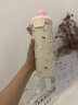 妙普樂(lè )316不銹鋼內底浮球保溫杯大容量便攜咖啡杯卡通創(chuàng  )意學(xué)生吸管杯子 粉白撞色【600ml】 單杯+提繩 曬單實(shí)拍圖