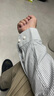 海瀾之家（HLA）長(cháng)袖襯衫男純棉經(jīng)典豎條紋休閑襯衣男秋季 藍灰條紋9A L 175/96A 推薦149~160斤 曬單實(shí)拍圖