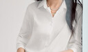 茵曼法式通勤長(cháng)袖襯衫秋冬女裝正裝洋氣氣質(zhì)打底襯衣上衣 白色 M  曬單實(shí)拍圖