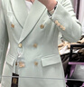 AD春秋款時(shí)尚薄荷綠主持人西服套裝女正裝干練氣質(zhì)長(cháng)袖西裝職業(yè)裝 淺綠色西裝套褲 XL 曬單實(shí)拍圖