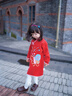 巴拉巴拉【balaOne】童裝兒童連衣裙女童新中式旗袍裙春2025新款針織拜年 紅色調00366 100 曬單實拍圖