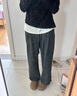 浪莎糯米褲女春秋2025新款寬松直筒顯瘦垂感慵懶高腰休閑闊腿褲 曬單實(shí)拍圖