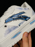 安踏（ANTA）DIY定制板鞋男鞋休閑透氣新款小白鞋涂鴉高顏值情侶運動(dòng)鞋子男女 【男款】紙莎白-藍調星空【手繪定制版】 42 曬單實(shí)拍圖