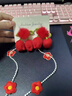 薇施妮（WEISHINI）兒童卡通編發(fā)鏈仿珍珠流蘇發(fā)夾小女孩公主頭飾女童發(fā)卡頭花對夾發(fā) 紅色毛球一對 A21-308 曬單實(shí)拍圖