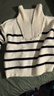 條紋慵懶風(fēng)毛衣女秋冬法式復古學(xué)院風(fēng)polo高領(lǐng)寬松長(cháng)袖針織衫外套 1468米白 XL 【建議121斤-135斤】 曬單實(shí)拍圖