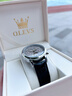歐利時(shí)（OLEVS）瑞士認證品牌手表男機械表全自動(dòng)男士手表多功能夜光防水男表 銀灰鋼帶|明星同款|定制刻字 曬單實(shí)拍圖