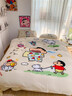 夢(mèng)動(dòng)卡通蠟筆小新四件套牛奶絨加厚可愛(ài)被套兒童冬季學(xué)生宿舍三件套 幸福小新 床單款 1.2m三件套 [被套150x200] 曬單實(shí)拍圖