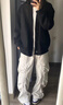 棉之雪開(kāi)衫衛衣男長(cháng)袖外套男春秋寬松美式潮牌情侶裝穿搭慵懶外衣 黑色-開(kāi)衫休閑衛衣外套 2XL 【160CM-170CM】 曬單實(shí)拍圖