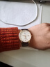 天王（TIAN WANG）手表女機械表皮帶防水百搭男表情侶對表情人節禮物送女友 男表 玫瑰金圈白面棕帶5844 曬單實(shí)拍圖