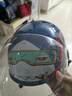 野馬（YEMA）3c認證238S兒童頭盔女孩男孩冬季四季通用寶寶電動(dòng)摩托車(chē)半盔小孩電瓶車(chē)安全帽 藍色配透明長(cháng)鏡 曬單實(shí)拍圖