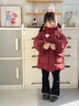 G.DUCKKIDS小黃鴨童裝女童棉服冬季新款加厚保暖女寶寶棉襖冬裝新年拜年服女 紅色【不含包包】 100 尺碼2~3歲【90-100cm】cm 曬單實(shí)拍圖
