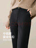 逸陽(yáng)（ESE-Y）加絨窄版西裝直筒褲女2025年冬季顯瘦休閑長(cháng)款小黑褲 黑色 30 曬單實(shí)拍圖