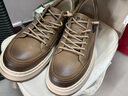 百麗厚底增高休閑板鞋男25新戶(hù)外潮搭套腳工裝鞋加絨A2159CM5預售 卡其色-單里 41 (255mm) 曬單實(shí)拍圖