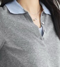 伊芙麗蔣欣代言POLO領(lǐng)撞色假兩件長(cháng)袖套頭針織衫2025秋季新款百搭毛衫 浮巖灰 S 曬單實(shí)拍圖