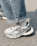 卡帕卡帕女鞋加絨老爹鞋女2023秋冬新款保暖厚底運動(dòng)鞋時(shí)尚休閑棉鞋子 奧運灰149R 【加絨款】 37 曬單實(shí)拍圖