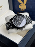 花花公子（PLAYBOY）名牌手表男機械表多功能夜光防水全自動(dòng)男士手表時(shí)尚輕奢男款腕表 PLAYBOY-G3096-鋼帶本黑 曬單實(shí)拍圖