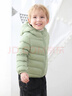 鴨鴨兒童輕薄羽絨服男女童短款寶寶小童中大童連帽童裝冬季外套KX 抹茶綠 100 曬單實(shí)拍圖