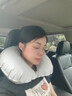 JPHZNB日本品質(zhì)充氣u型枕旅行便攜坐車(chē)飛機旅游出行靠脖按壓護頸枕 【升級加大-單枕】透氣冰絲-天空灰 曬單實(shí)拍圖