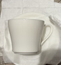 兮元記白瓷羊脂玉瓷咖啡杯陶瓷家用水杯高檔簡(jiǎn)約辦公室早餐牛奶杯 羊脂玉瓷束身耳杯（1杯1碟1勺） 曬單實(shí)拍圖