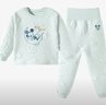 迪士尼（Disney）寶寶三層夾棉保暖內衣套裝純棉加厚款兒童秋衣秋褲男童女 淺藍色米奇套裝 80 曬單實(shí)拍圖