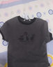 UR2025秋季新款女裝趣味撞色貓咪印花修身短袖T恤UYV450040 深灰 (修身款) S 曬單實(shí)拍圖