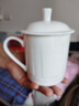 玉蝶景德鎮茶杯陶瓷帶蓋純白色骨瓷水杯辦公室會(huì )議茶杯印LOGO定制刻字 景杯 純白500ML 曬單實(shí)拍圖