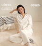 ubras【劉雯同款】奶酪絨刺繡翻領(lǐng)套頭長(cháng)袖長(cháng)褲套裝睡衣女家居服 【劉雯同款】女套頭款-米白色 M 曬單實(shí)拍圖
