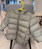 優(yōu)衣庫嬰幼兒寶寶PUFFTECH空氣棉服可機洗拉鏈連帽外套478427 56 橄欖色 90 曬單實(shí)拍圖