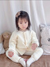 G.DUCKKIDS小黃鴨嬰兒衣服秋冬新款夾棉分體套裝春季寶寶衣服純棉保暖套裝 【保暖款兩用襠】月亮小熊黃色 80 cm 曬單實(shí)拍圖