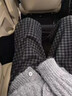 哈魯迪復古毛呢格子褲女加絨款2025秋冬新款慵懶風(fēng)拖地褲直筒休閑闊腿褲 黑灰色（加絨款） L （105-120斤） 曬單實(shí)拍圖