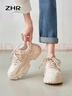 ZHR老爹鞋女秋冬復古小香風(fēng)厚底休閑鞋子運動(dòng)增高女鞋 G620F 奶茶 36 曬單實(shí)拍圖
