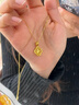 中國黃金（CHINA GOLD）黃金項鏈女999足金碎冰冰四葉草吊墜生日圣誕節平安夜禮物送女友 足金吊墜金重約2.0g配銀鏈【甄選禮盒】 曬單實(shí)拍圖
