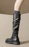 達芙妮美拉德堆堆長(cháng)筒靴女款2025新款長(cháng)靴高筒靴子騎士靴 黑色 40 曬單實(shí)拍圖