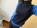 科蒙博卡2025秋冬新款高領(lǐng)100%羊絨衫女撞色針織衫寬松打底毛衣 深藏青 S 曬單實(shí)拍圖